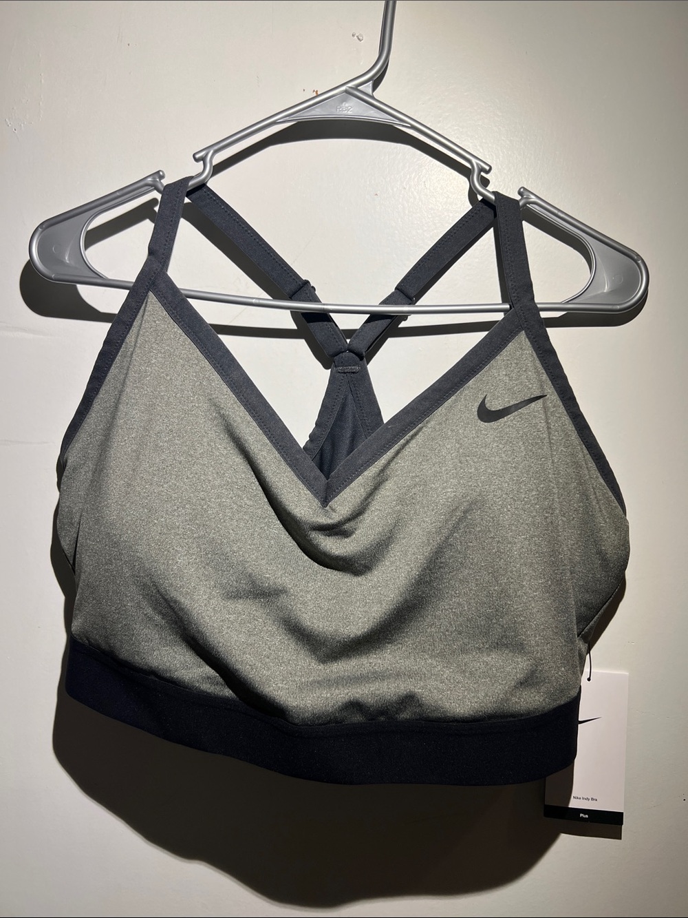 Nike Gray & Dark Charcoal Strappy Sports Bra